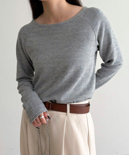 亮片羅紋船領套頭衫