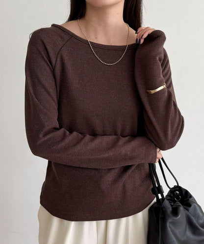 亮片羅紋船領套頭衫