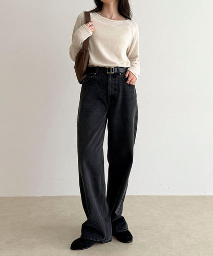 亮片羅紋船領套頭衫