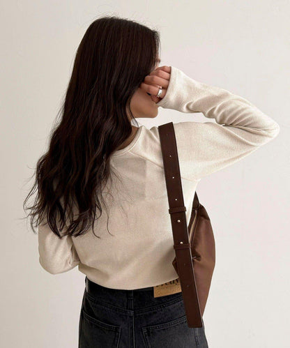 亮片羅紋船領套頭衫