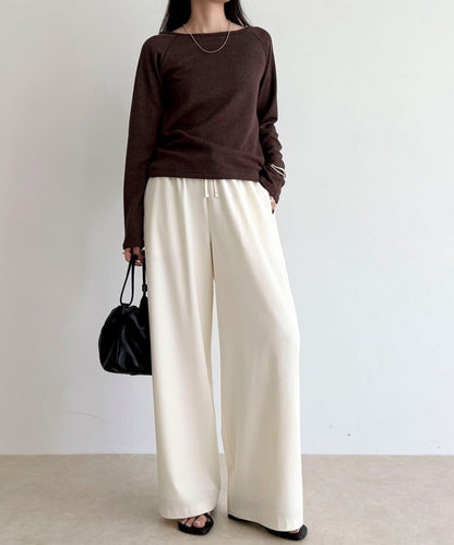 亮片羅紋船領套頭衫