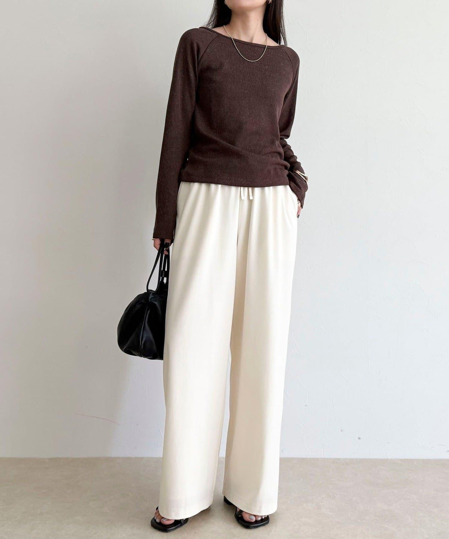 亮片羅紋船領套頭衫