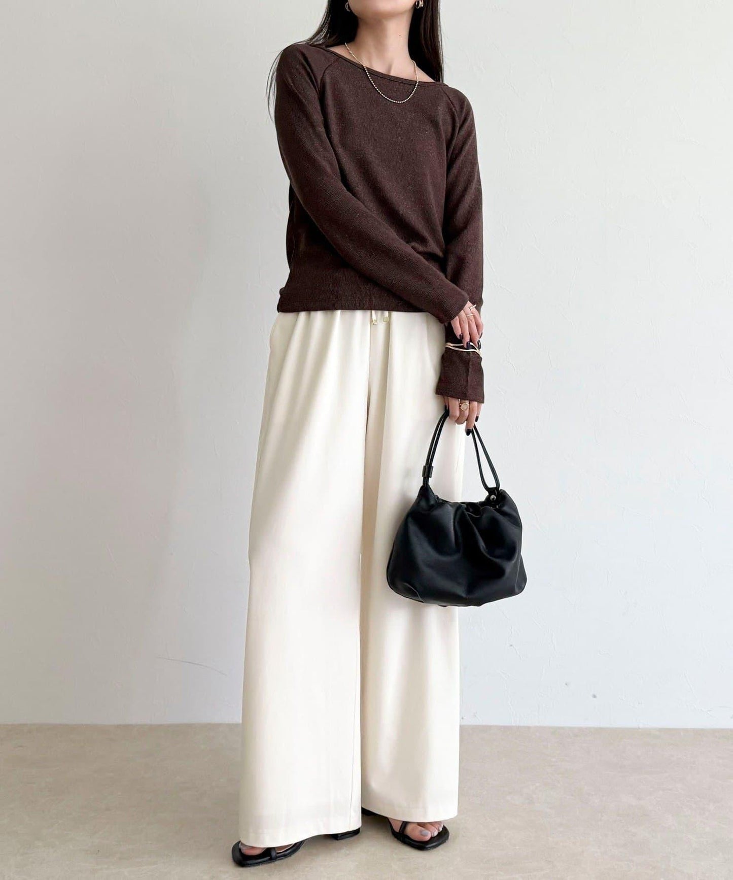 亮片羅紋船領套頭衫