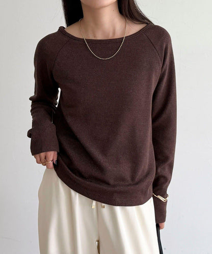 亮片羅紋船領套頭衫