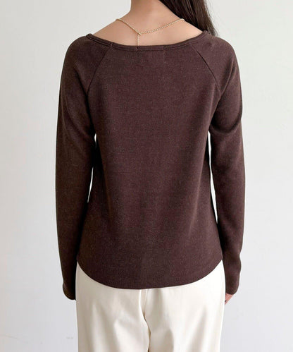 亮片羅紋船領套頭衫