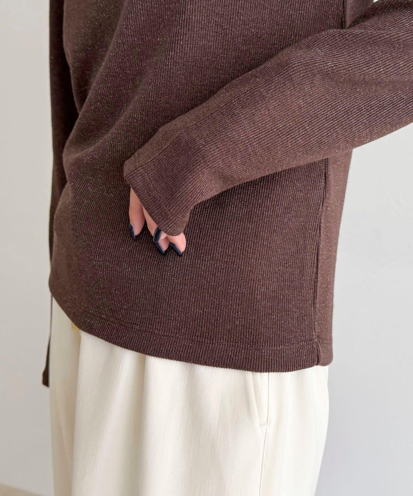 亮片羅紋船領套頭衫