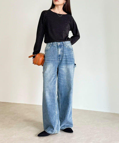 亮片羅紋船領套頭衫