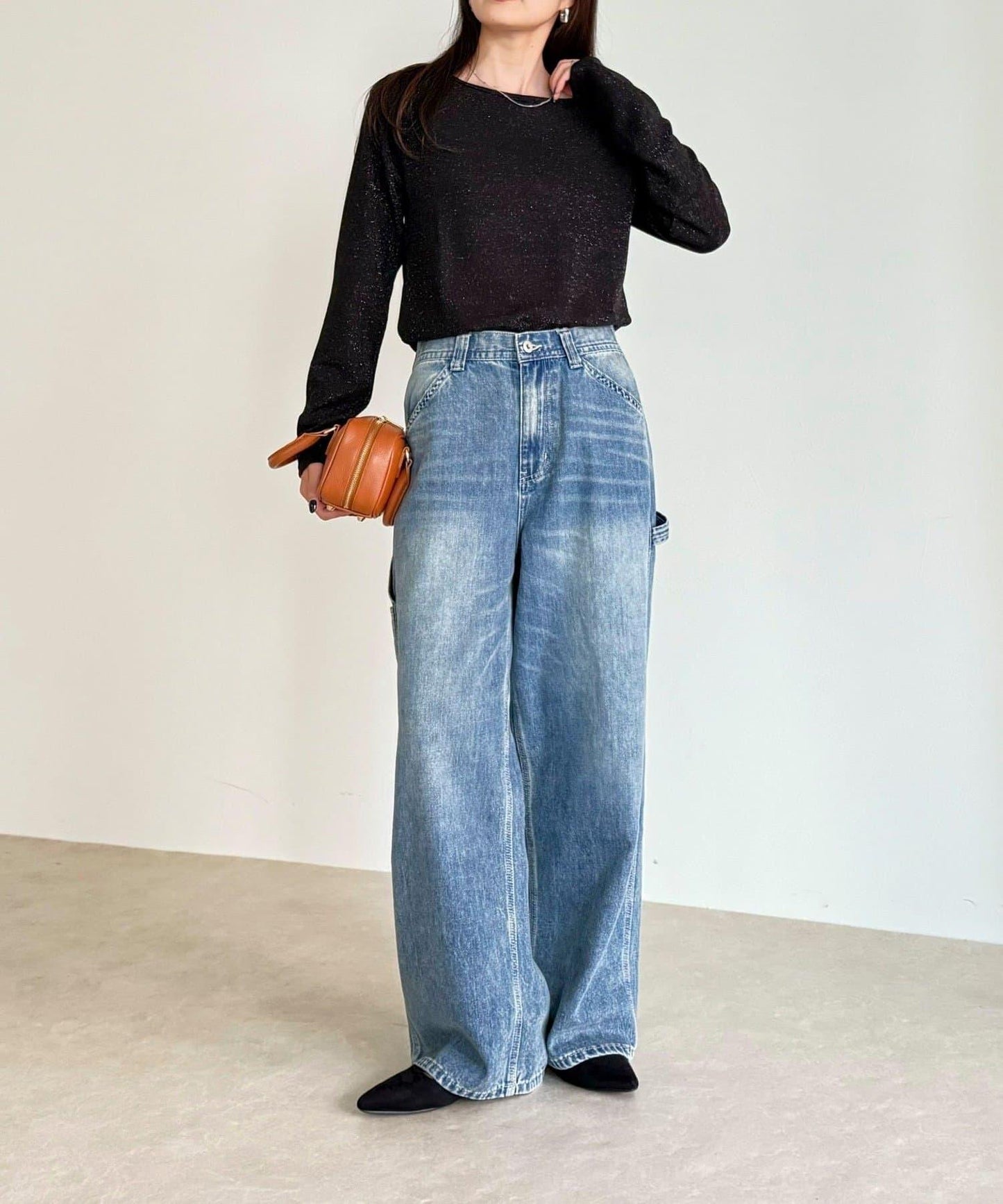 亮片羅紋船領套頭衫