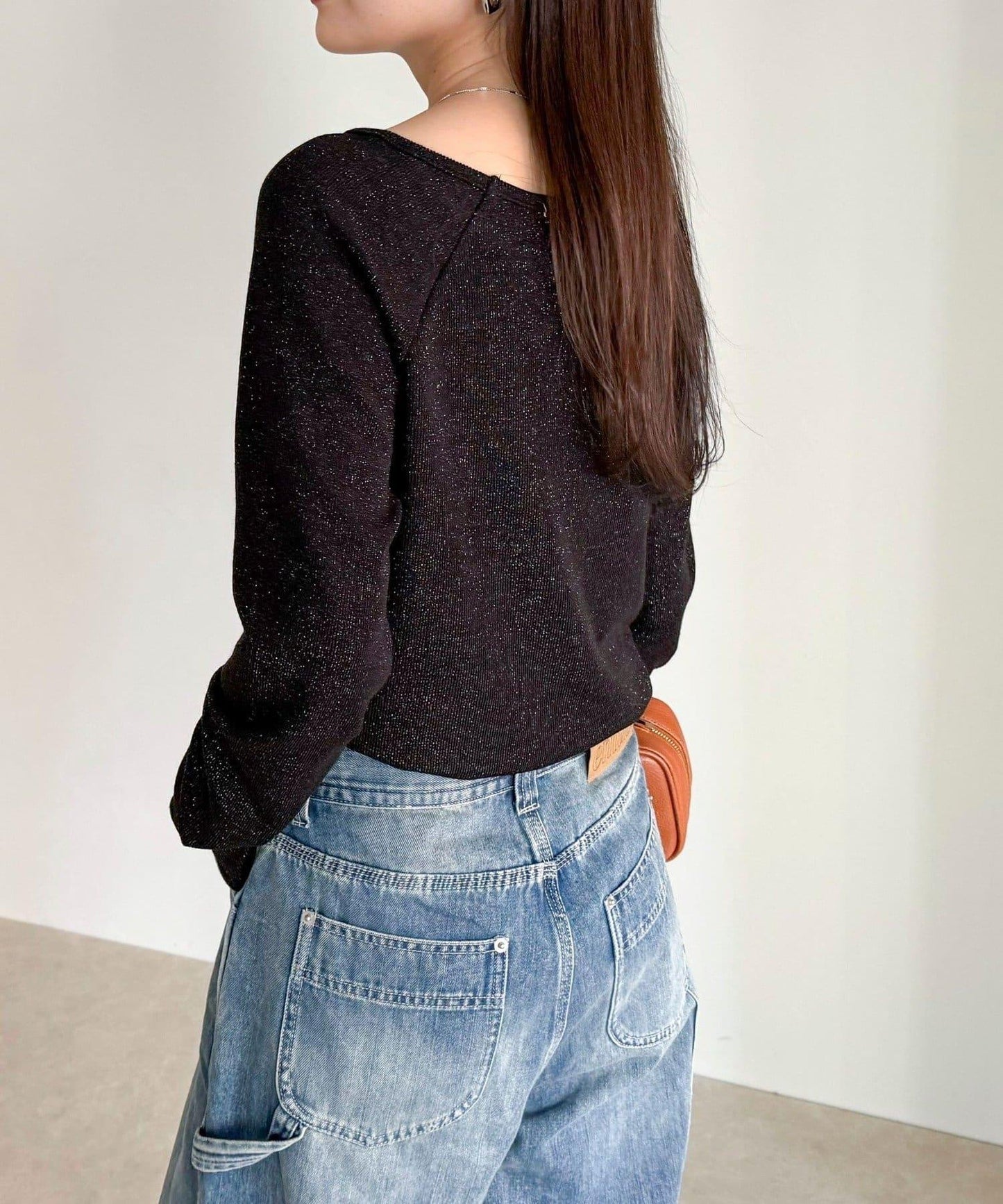 亮片羅紋船領套頭衫