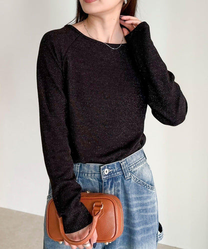 亮片羅紋船領套頭衫