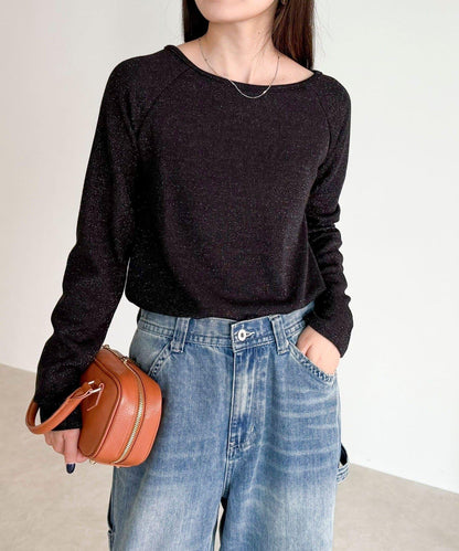 亮片羅紋船領套頭衫