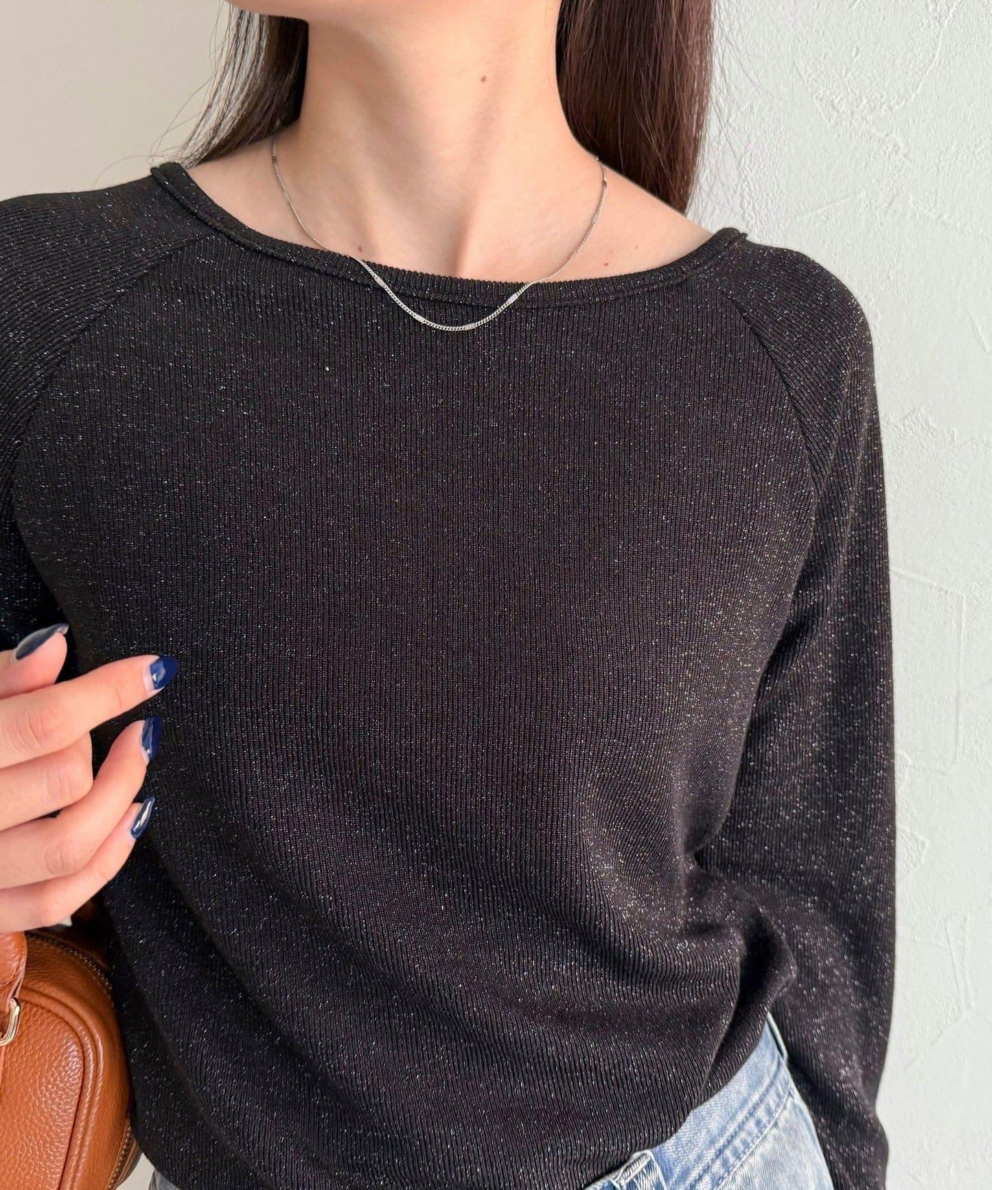 亮片羅紋船領套頭衫