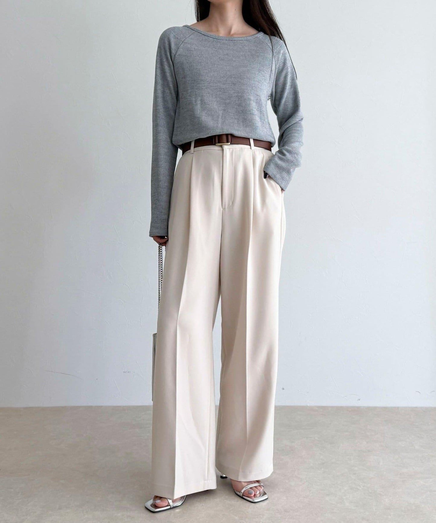 亮片羅紋船領套頭衫