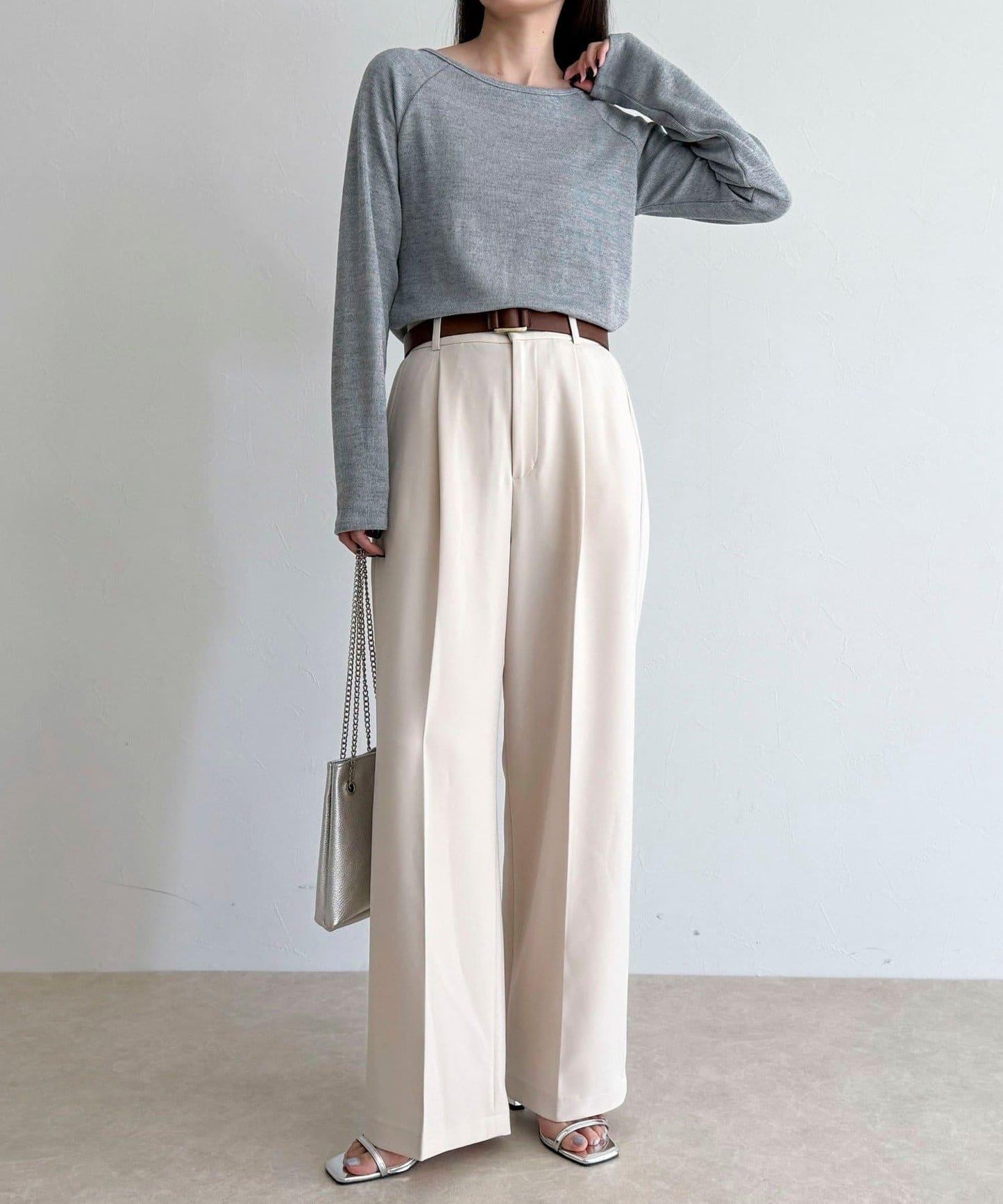 亮片羅紋船領套頭衫