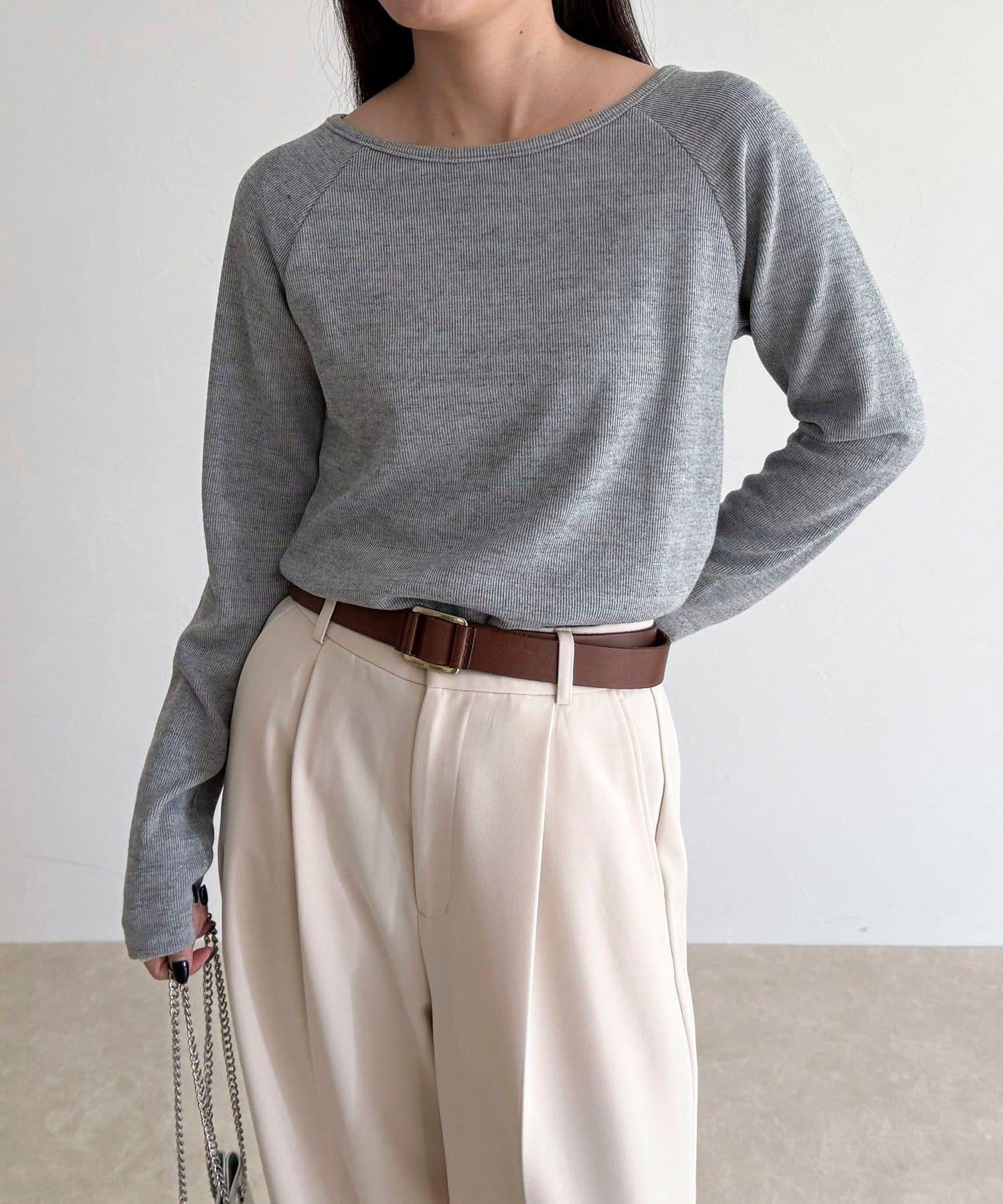 亮片羅紋船領套頭衫