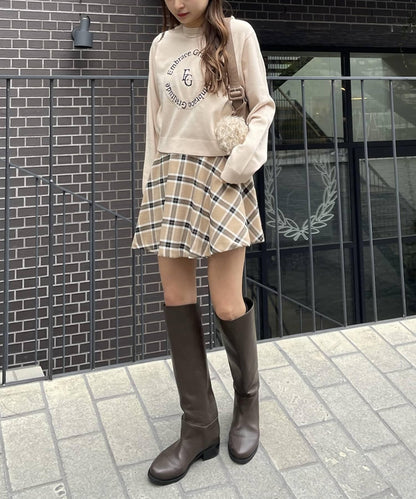 【mystic】格紋喇叭迷你裙