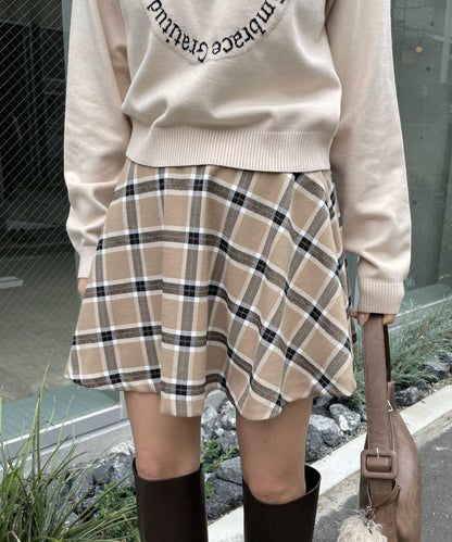 【mystic】格紋喇叭迷你裙