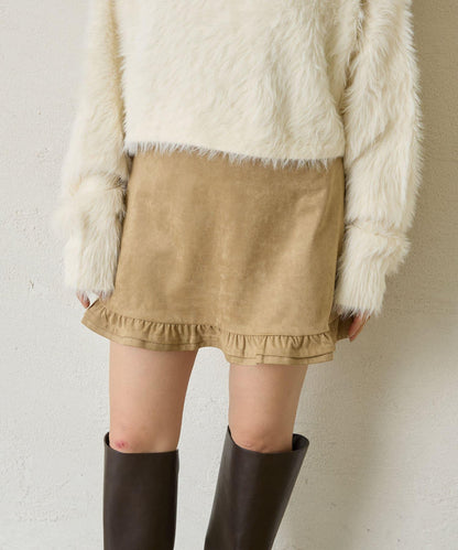 【mystic】仿麂皮迷你裙褲