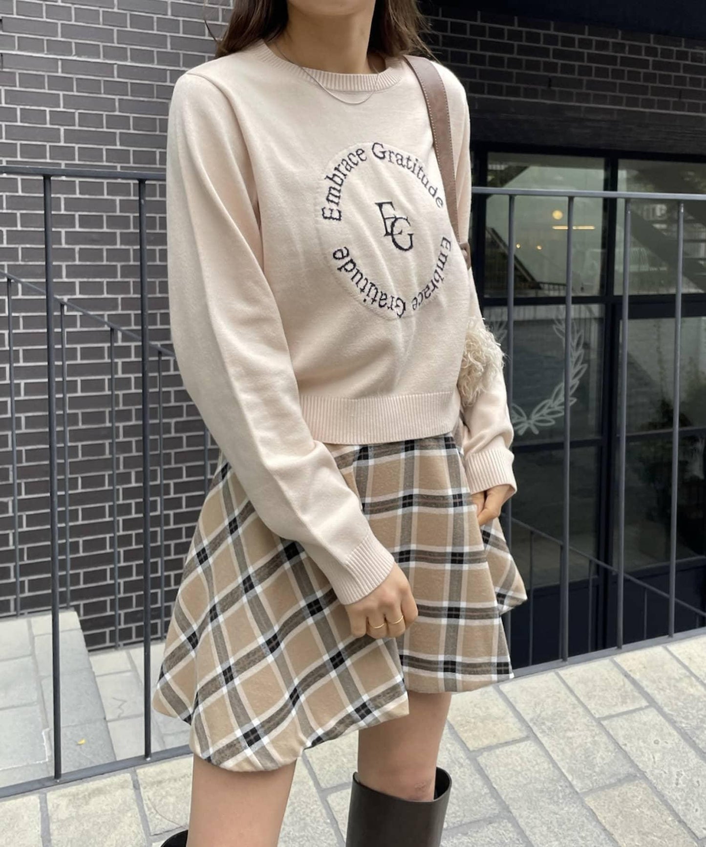 【mystic】格紋喇叭迷你裙