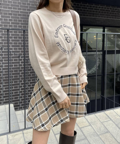 【mystic】格紋喇叭迷你裙