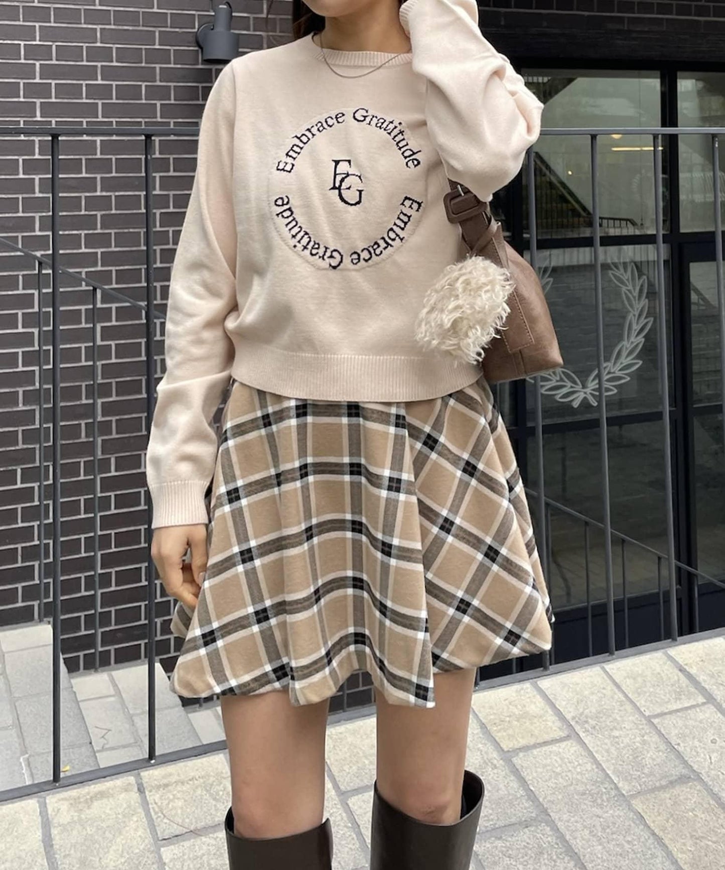 【mystic】格紋喇叭迷你裙