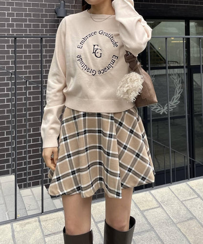 【mystic】格紋喇叭迷你裙