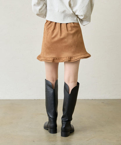 【mystic】仿麂皮迷你裙褲