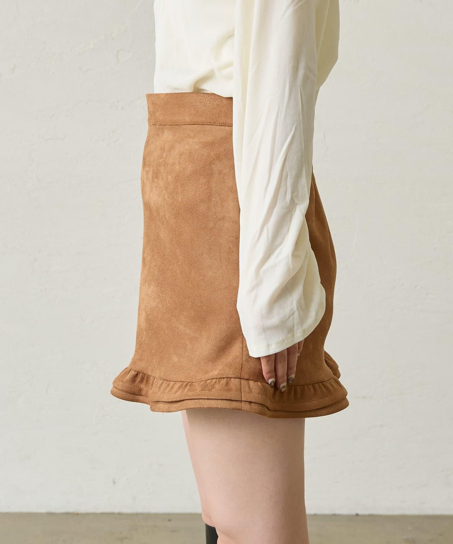 【mystic】仿麂皮迷你裙褲