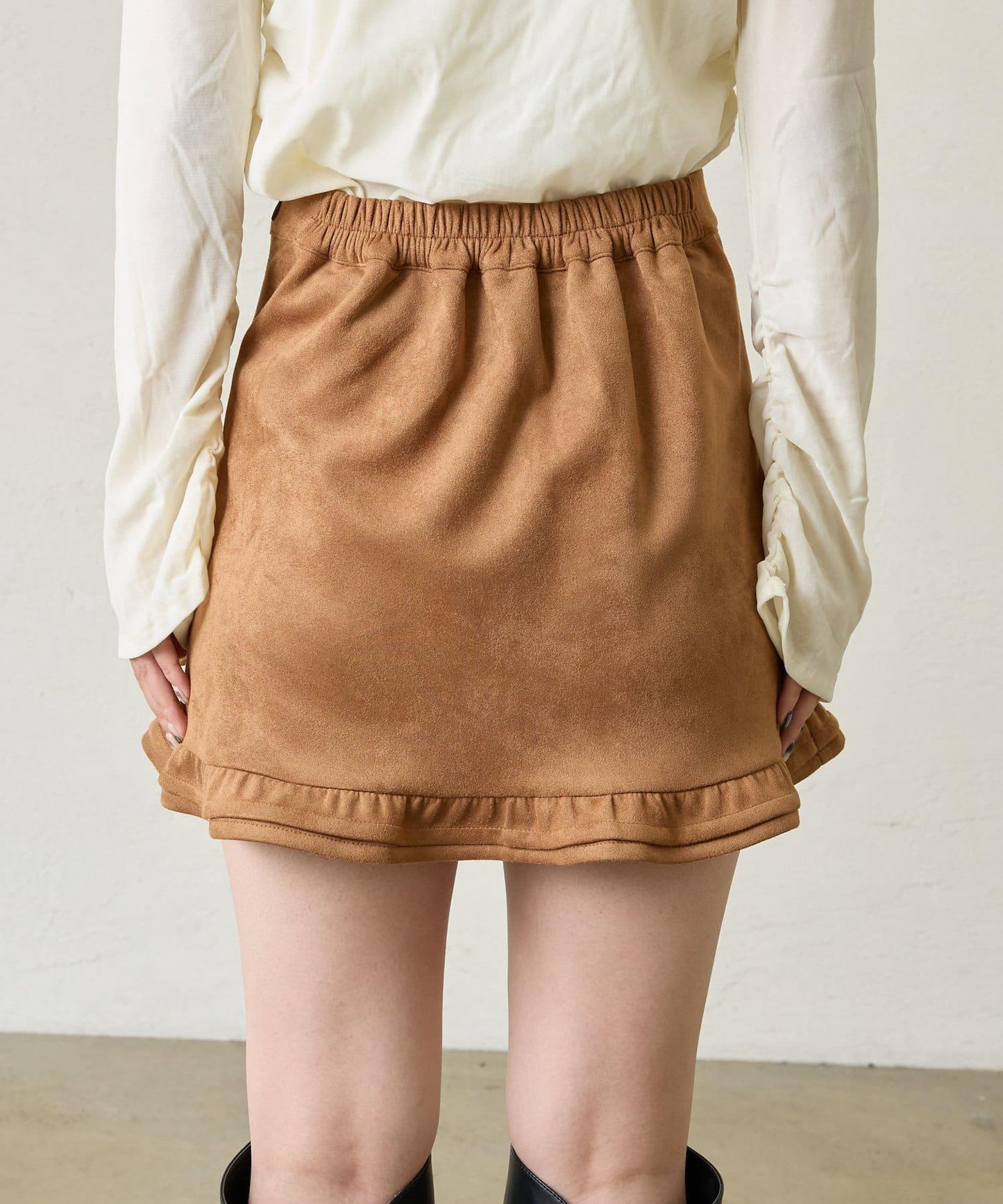 【mystic】仿麂皮迷你裙褲