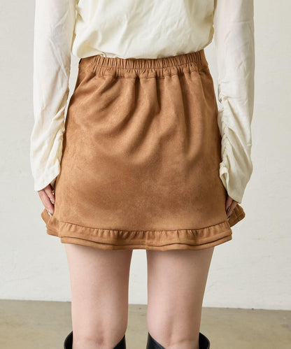 【mystic】仿麂皮迷你裙褲