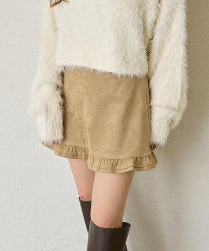 【mystic】仿麂皮迷你裙褲