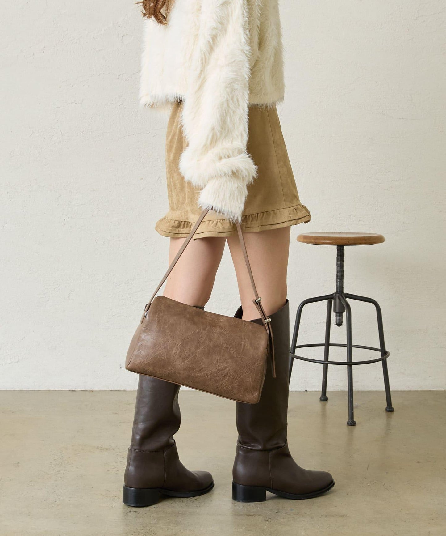 【mystic】仿麂皮迷你裙褲