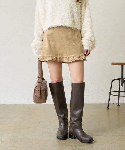 【mystic】仿麂皮迷你裙褲