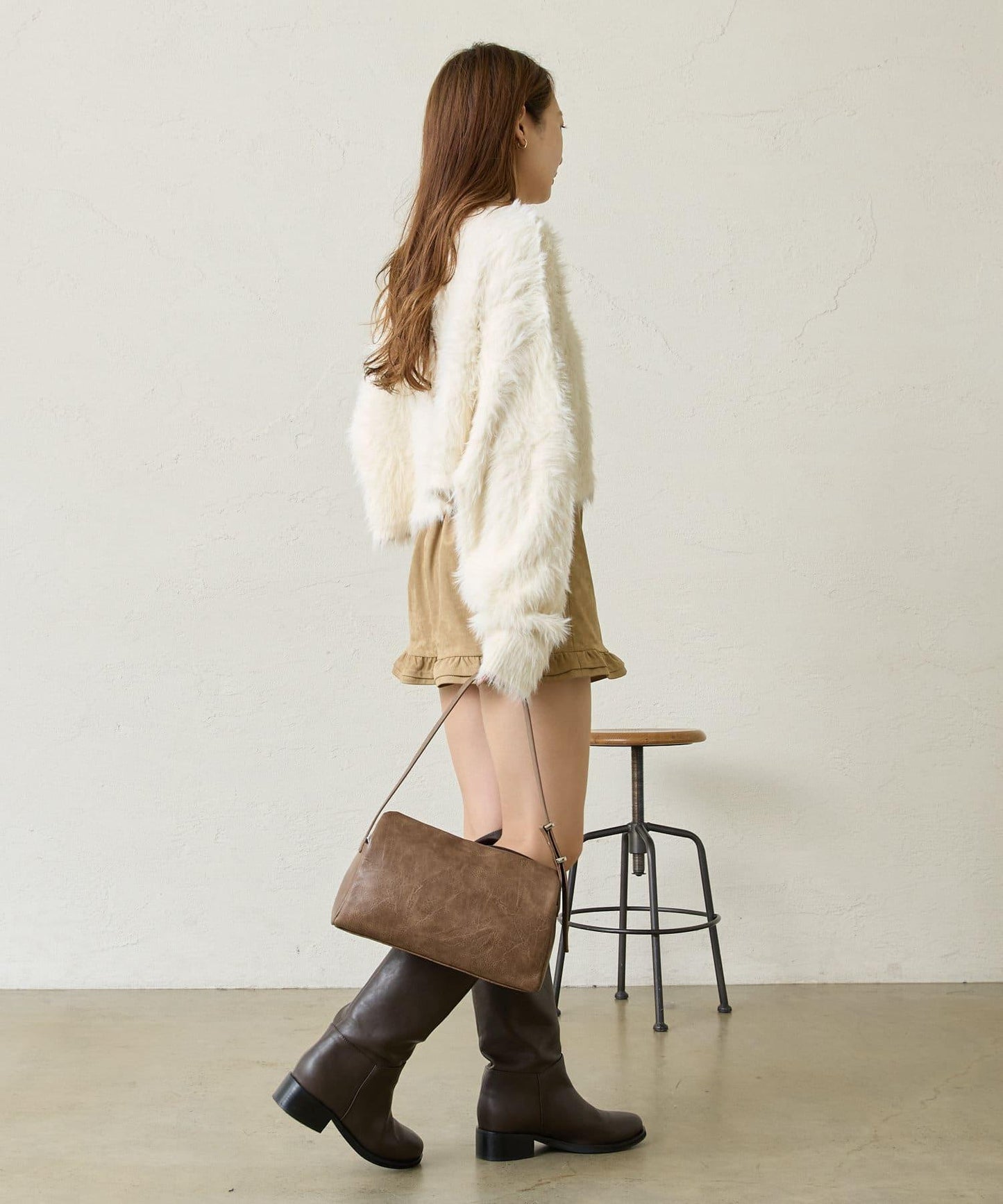 【mystic】仿麂皮迷你裙褲