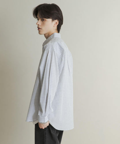微格紋長袖襯衫