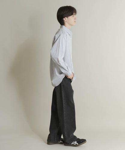 微格紋長袖襯衫