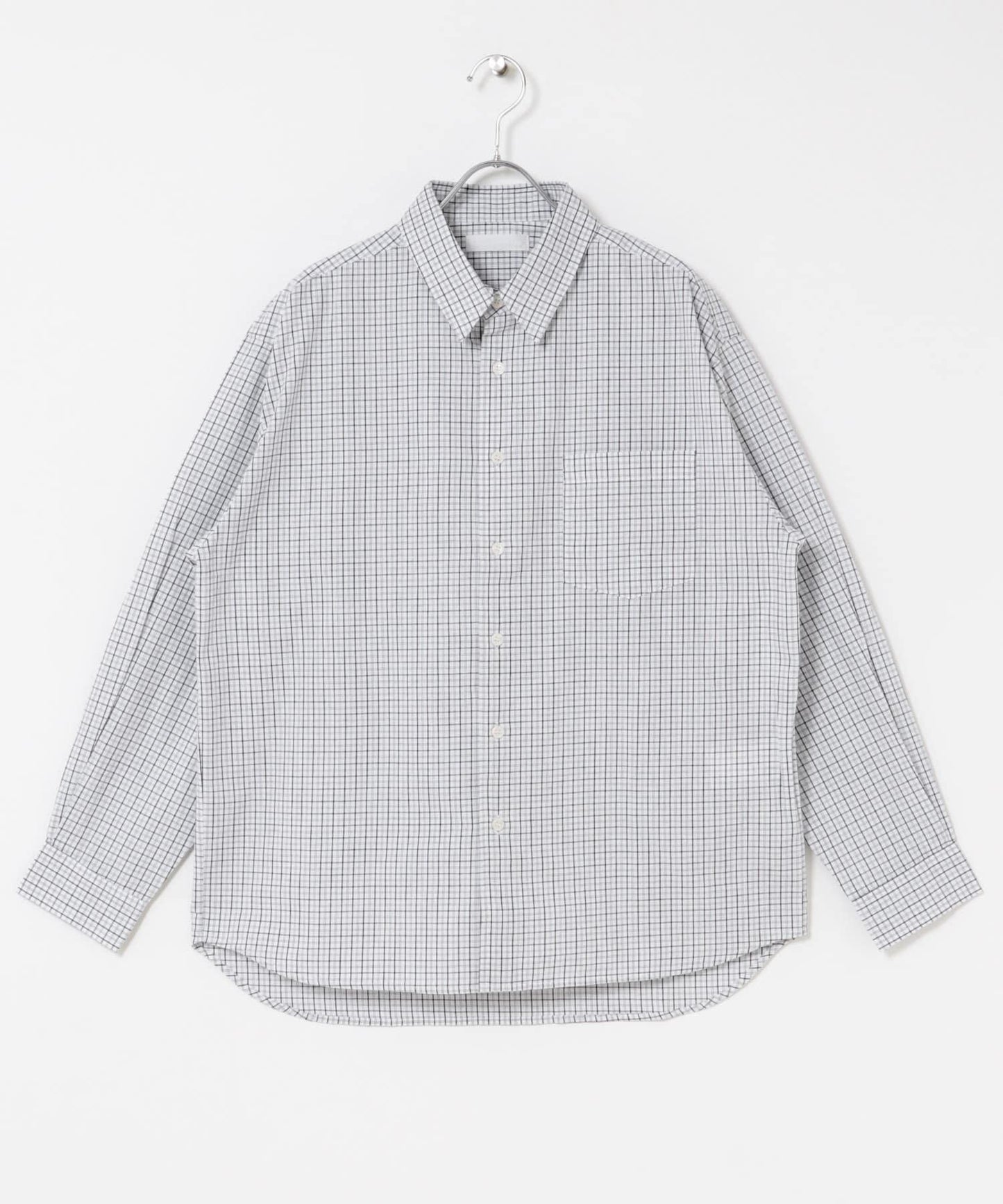 微格紋長袖襯衫