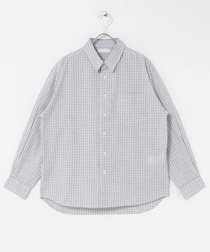 微格紋長袖襯衫