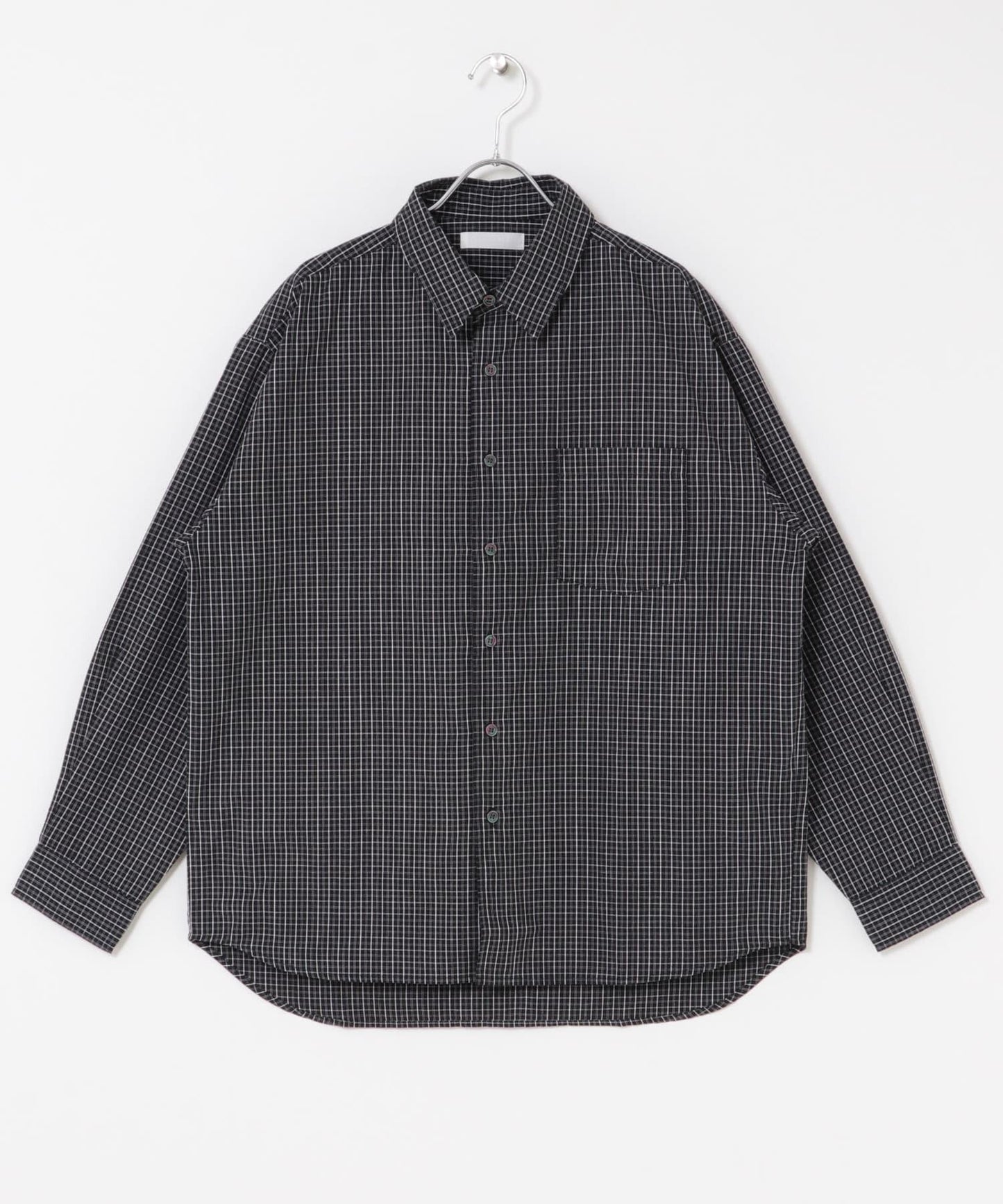 微格紋長袖襯衫