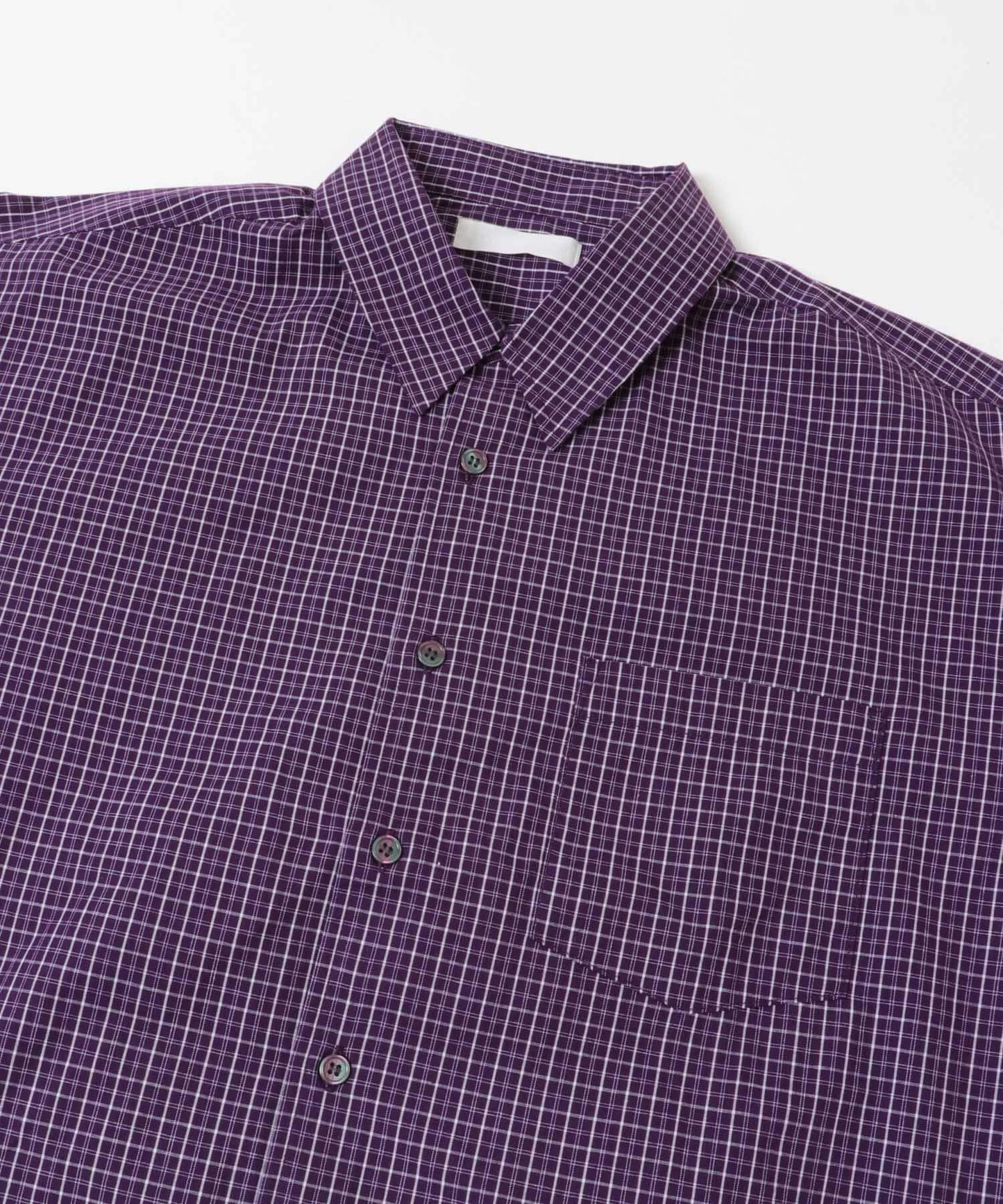 微格紋長袖襯衫