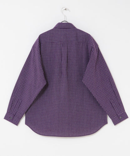 微格紋長袖襯衫