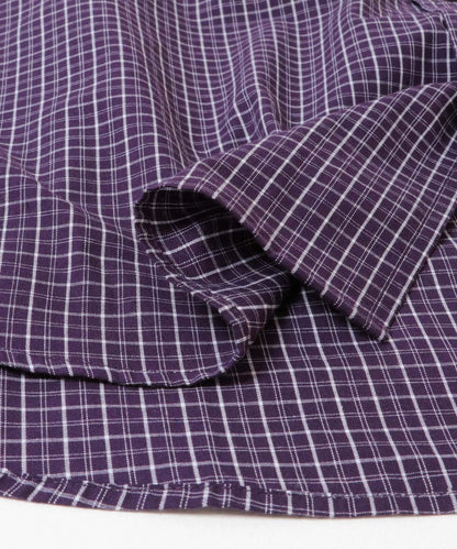 微格紋長袖襯衫