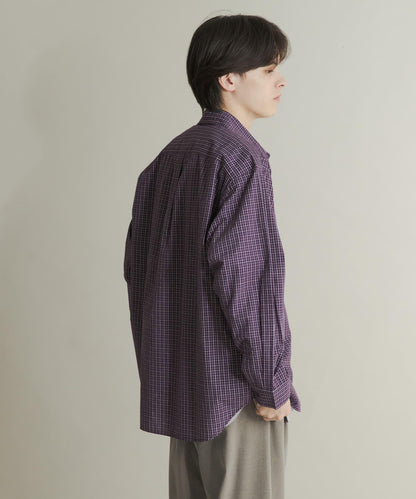 微格紋長袖襯衫