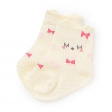蝴蝶結圖案嬰兒襪