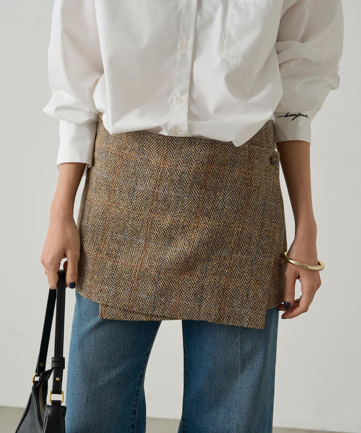 【Loungedress】裹身羊毛半身裙