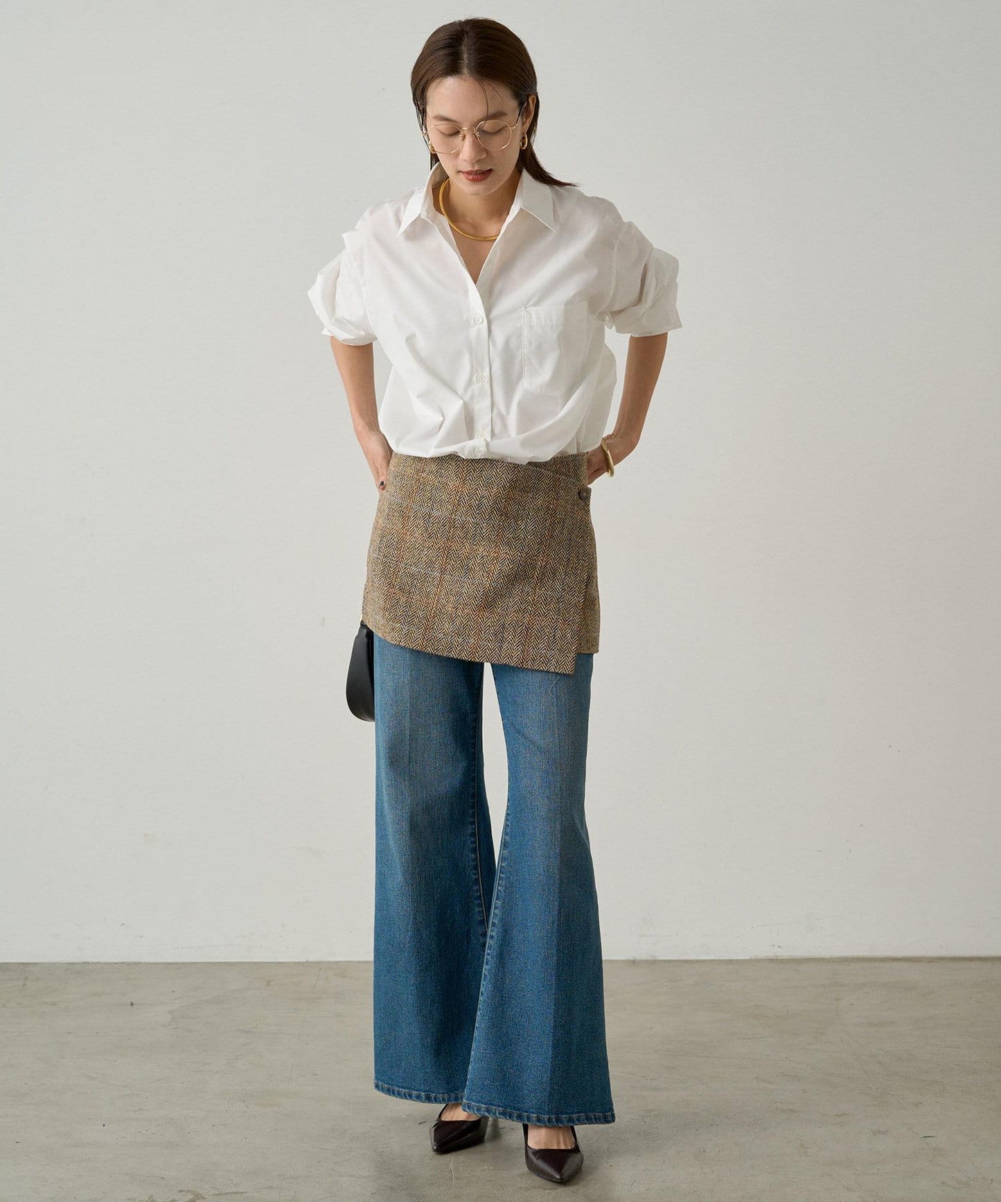 【Loungedress】裹身羊毛半身裙