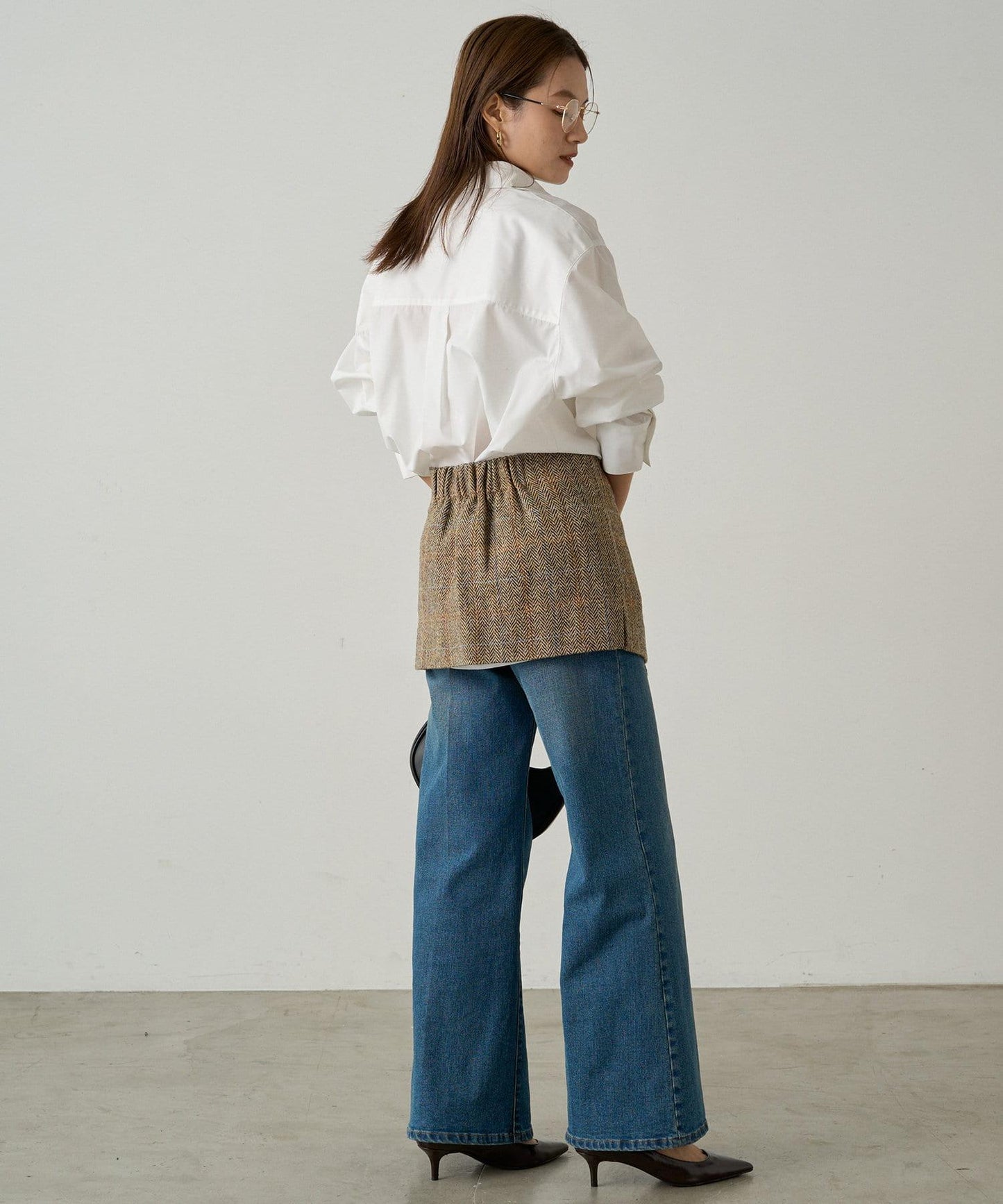 【Loungedress】裹身羊毛半身裙