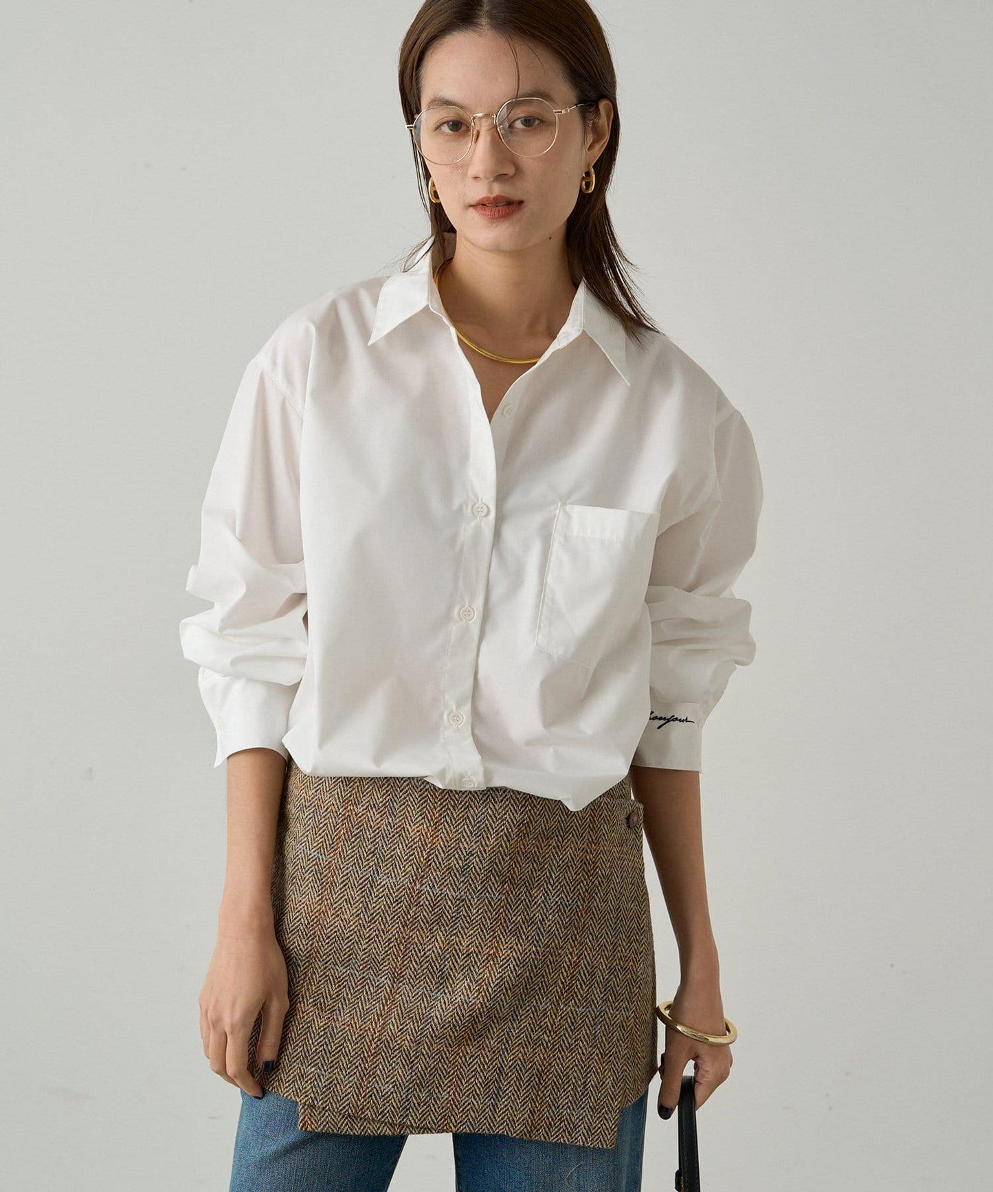 【Loungedress】裹身羊毛半身裙