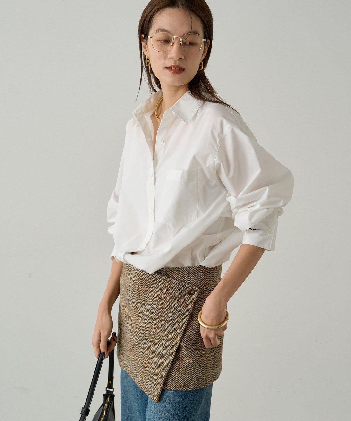 【Loungedress】裹身羊毛半身裙