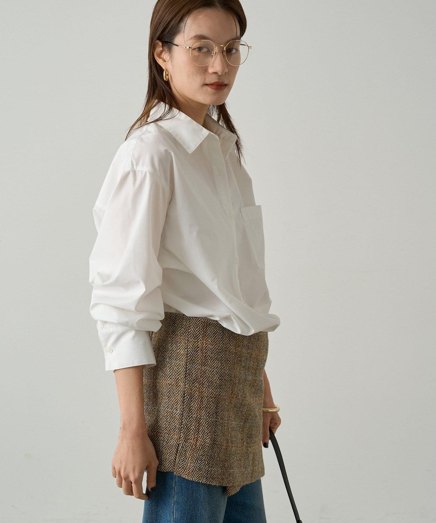 【Loungedress】裹身羊毛半身裙